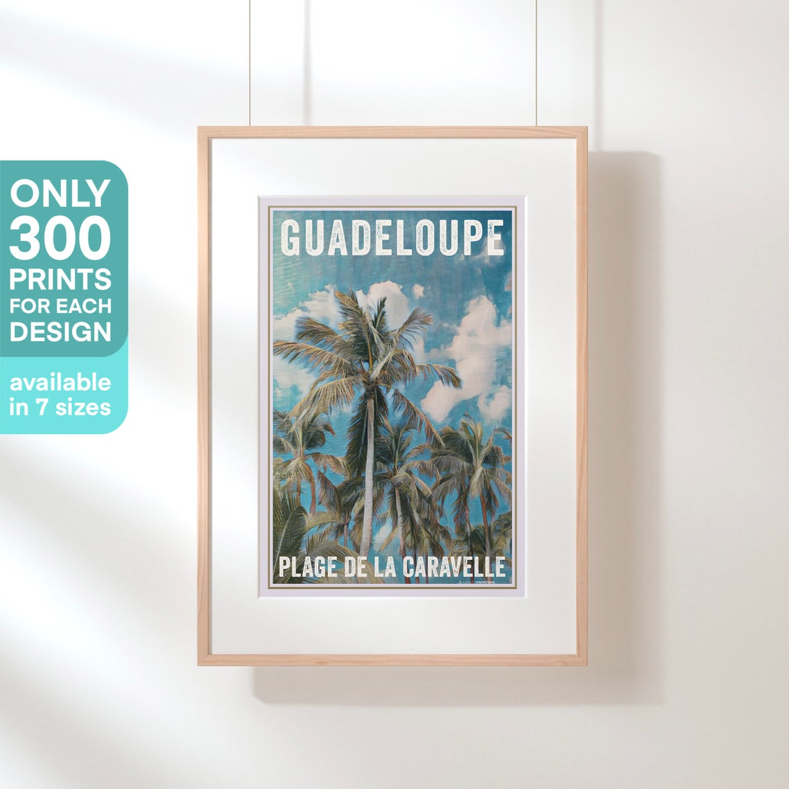 Guadeloupe Plage de la Caravelle Palm Trees Beach Travel Poster - Image 3