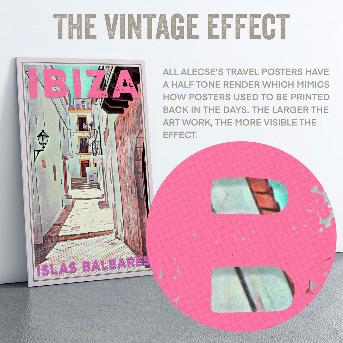 Ibiza Old Street Islas Baleares Spain Retro Sunlit Travel Poster - Image 2