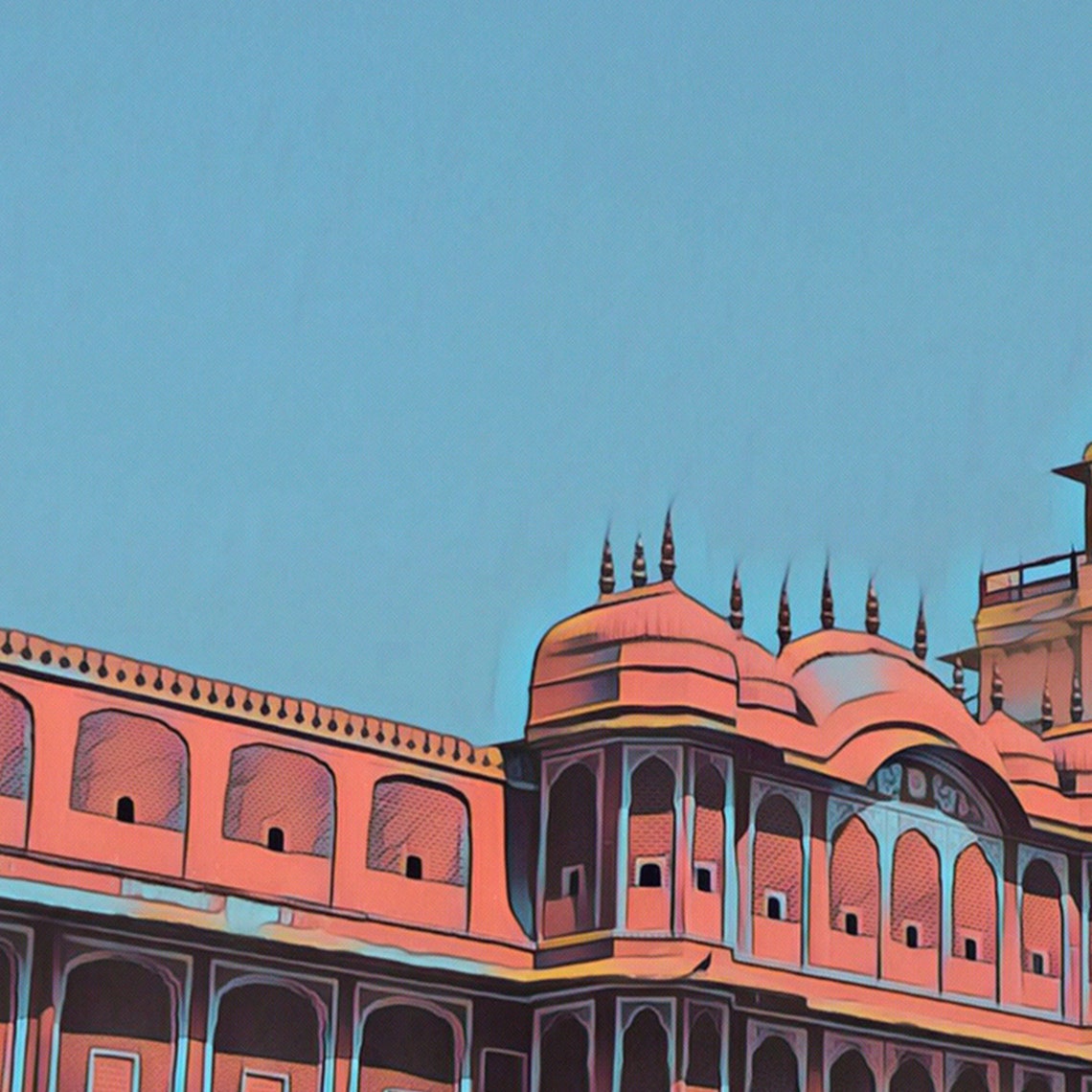 Jaipur Poster City Palace B By Alecse Limited Edition India Travel Poster Rajasthan Print Poster Of City Palace Jaipur Indian Gift - Image 4