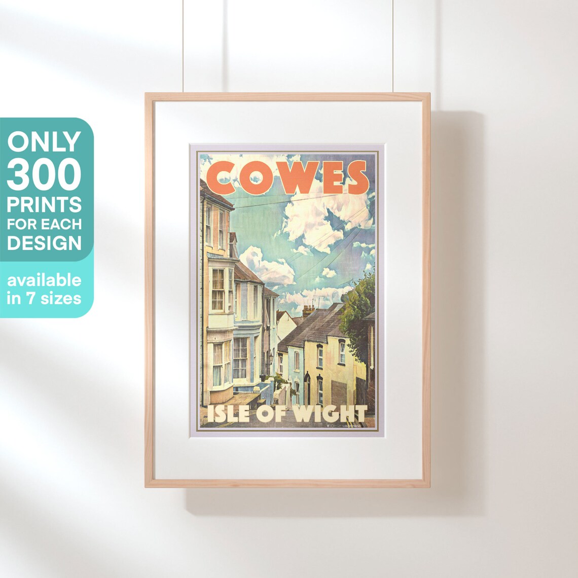 Cowes Isle of Wight Vintage Travel Poster With Charming Old Street - Image 3
