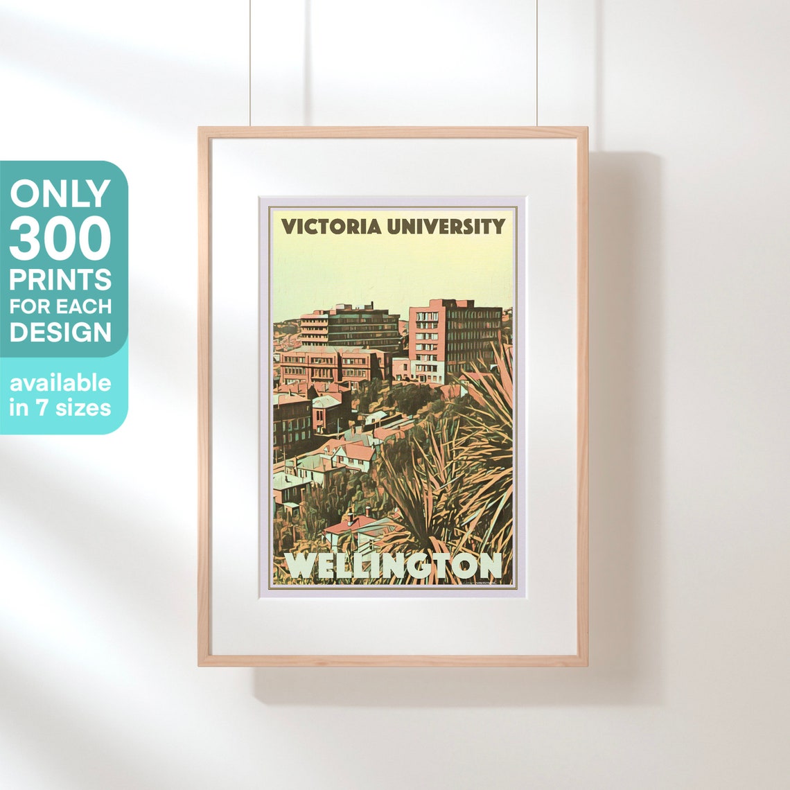 Wellington Poster Victoria University By Alecse Limited Edition New Zealand Travel Poster Wellington Gallery Wall Print Of New Zealand - Image 3