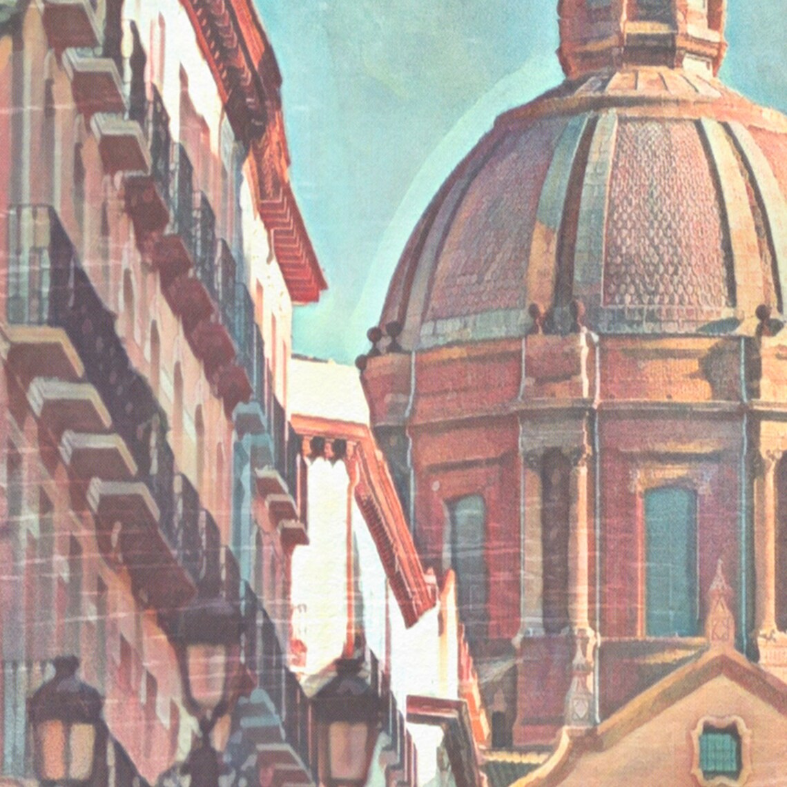 Zaragoza Aragon Vintage Travel Poster Spain Cathedral Dome Art - Image 4
