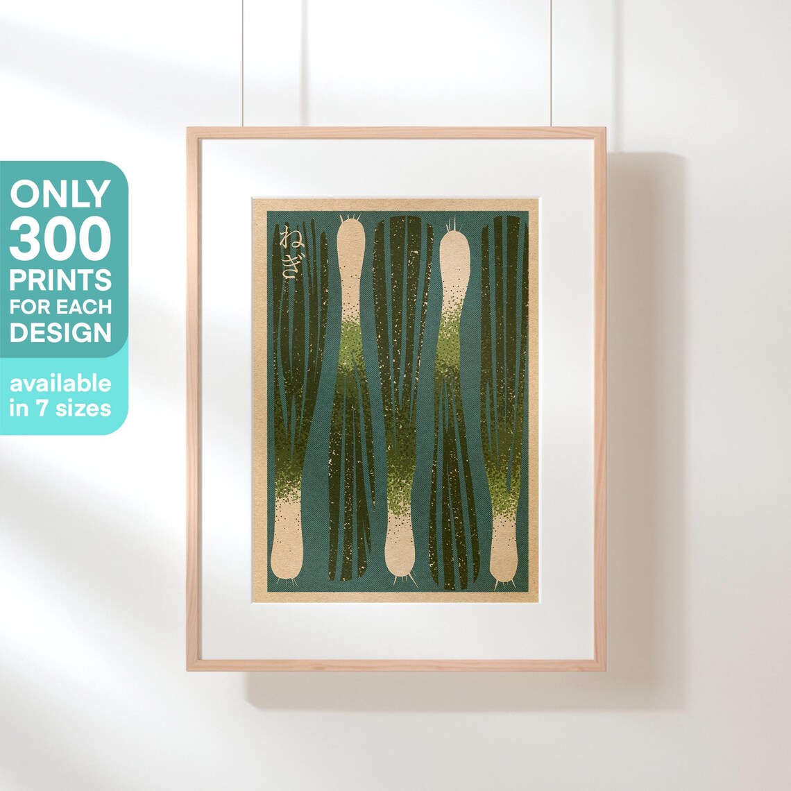 Japanese Green Leeks Vintage Kitchen Vegetable Food Art Poster - Image 3
