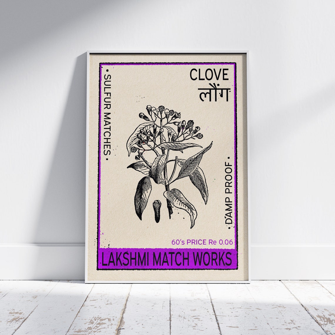 Clove Spice Plant Botanical Vintage Indian Matchbox Label Art Poster