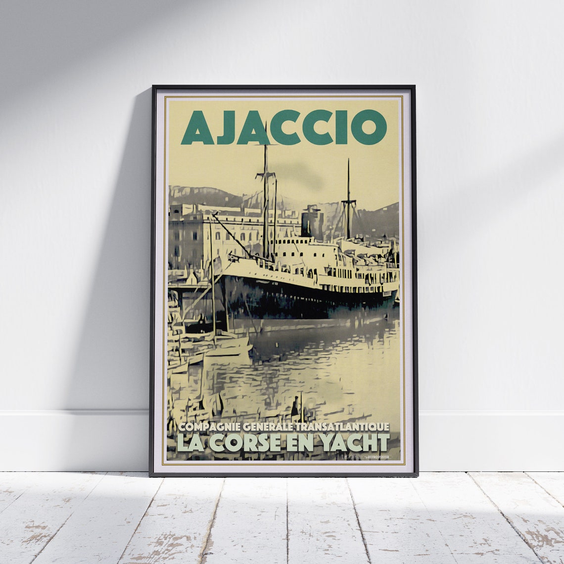 Ajaccio Poster Yachting In Corsica By Alecse Limited Edition France Travel Poster Ajaccio Gallery Wall Print Corsica Poster Of Ajaccio