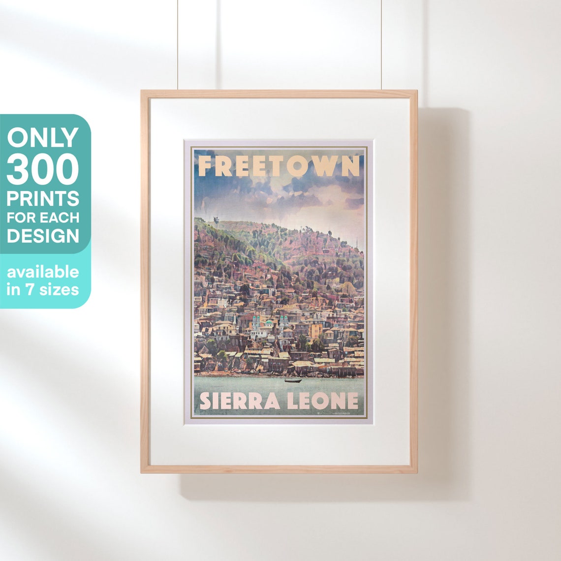 Freetown Sierra Leone Harbor Panorama Vintage Retro Travel Poster - Image 3