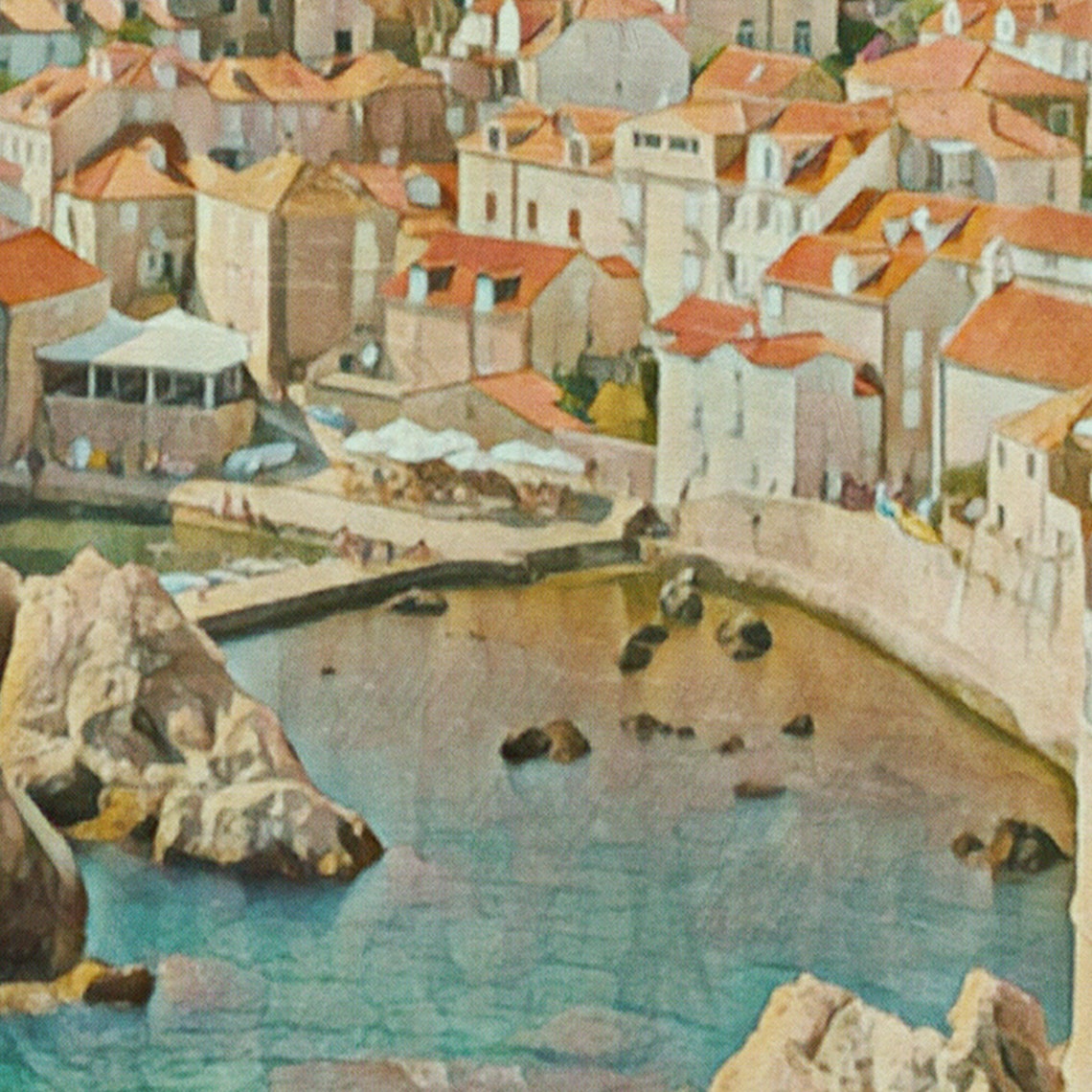 Dubrovnik Croatia Red Roofs Adriatic Coast Retro Travel Poster - Image 4
