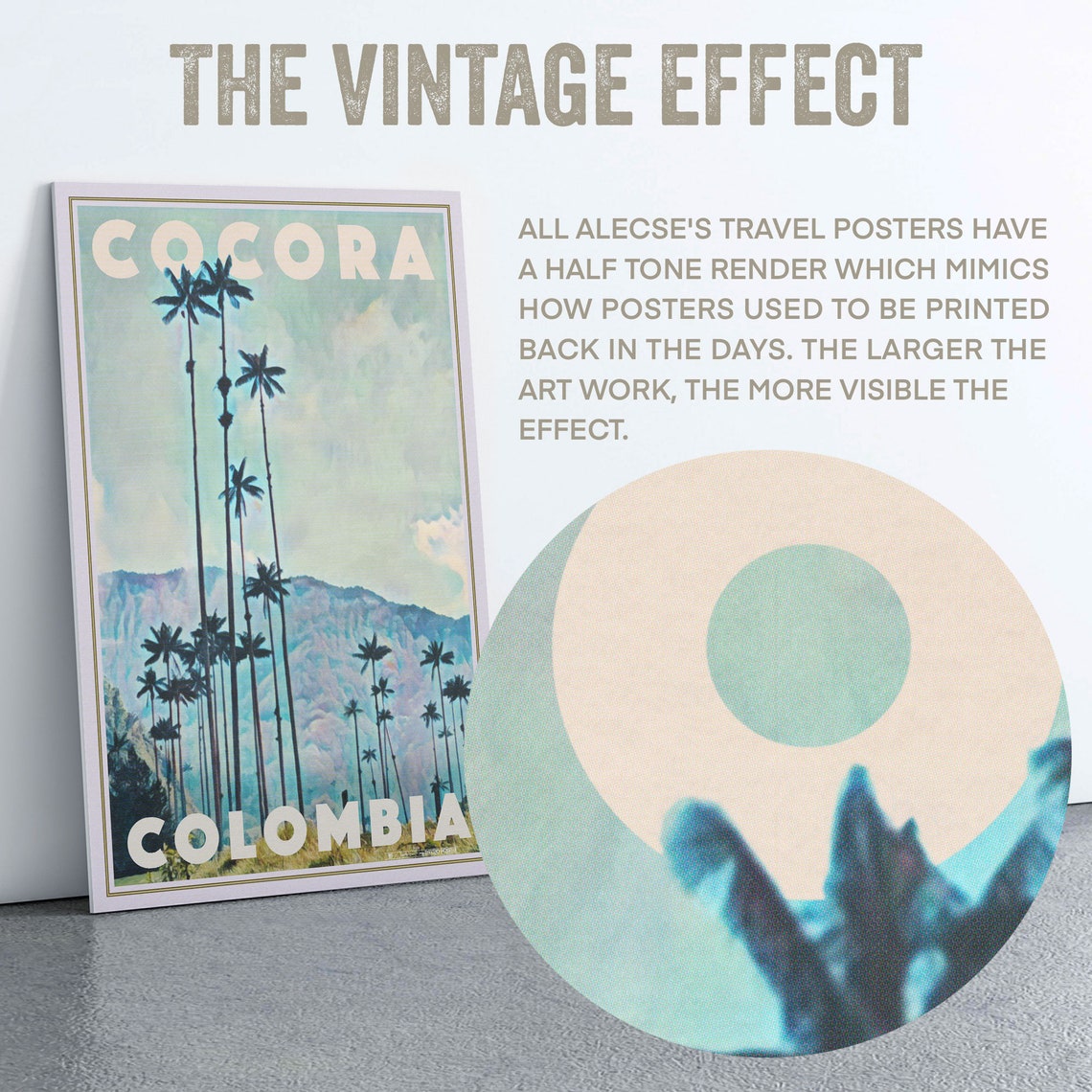 Cocora Colombia Valley of Towering Wax Palms Vintage Travel Poster - Image 2