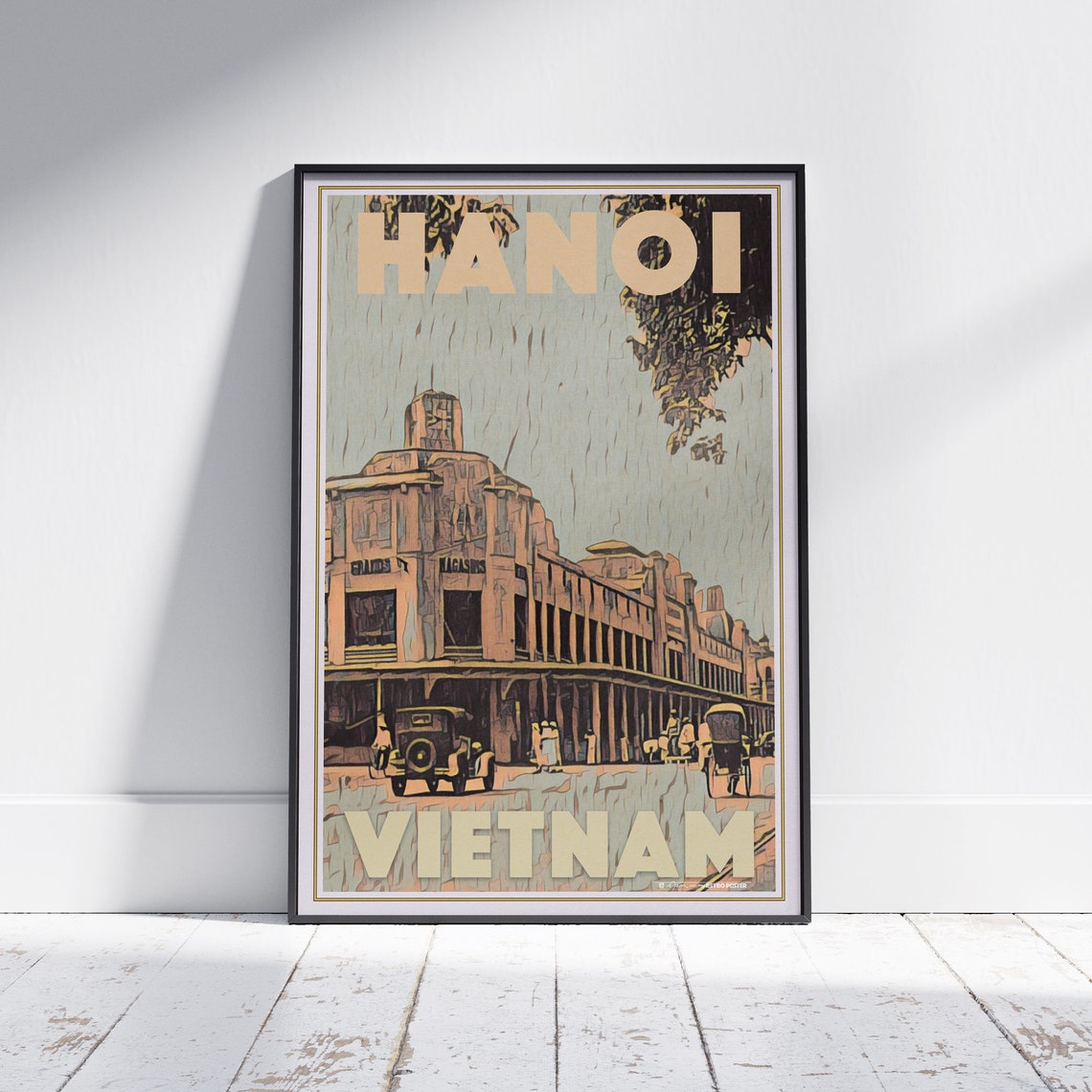 Hanoi Poster Afternoon By Alecse Limited Edition Vietnam Travel Poster Hanoi Print Vintage Vietnam Poster Poster Of Hanoi Vietnam