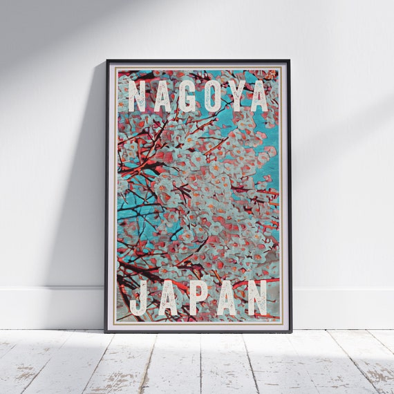 Nagoya Poster Sakura Cherry Blossom By Alecse Limited Edition Japanese Cherry Flowers Print Nagoya Japandi Decoration Cherry Tree Poster