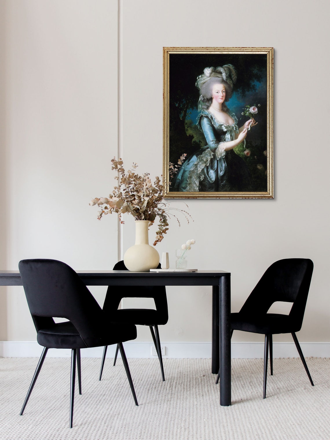 Marie Antoinette With a Rose, Rococo Art Print - Image 2