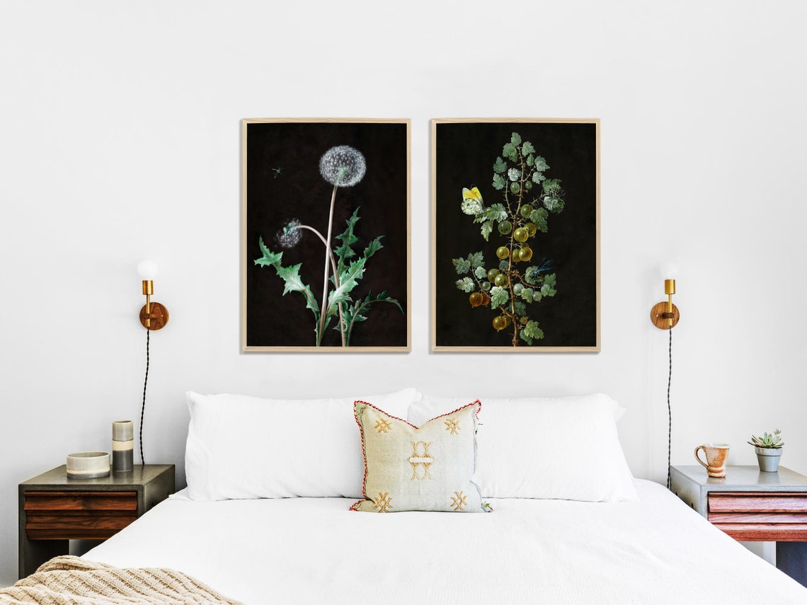 Dark Botanical Still Life Painting, Dark Academia Decor - Image 2