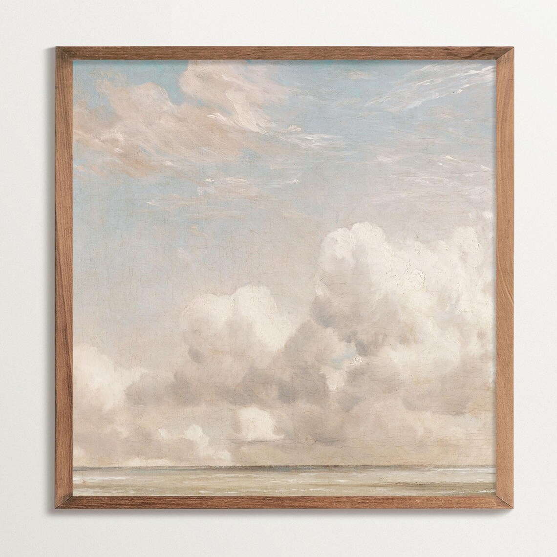 Vintage Cloud Poster, Antique Sky Landscape