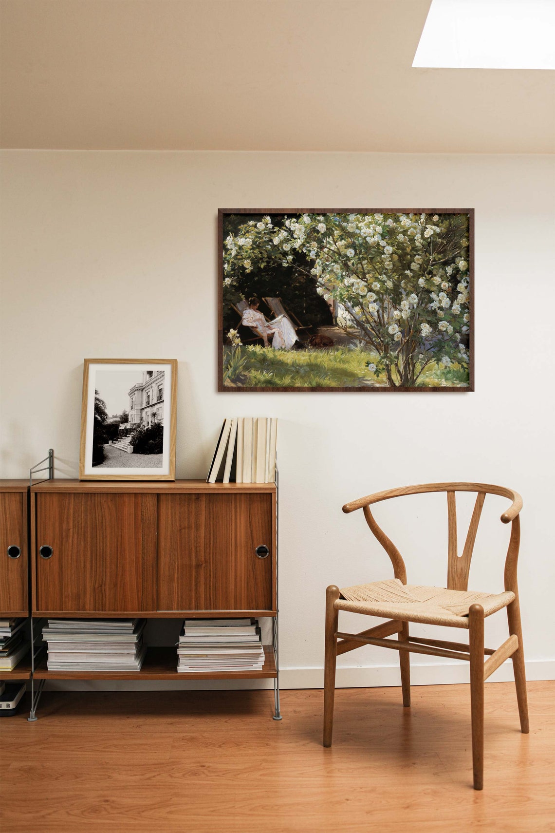 Light Academia Woman Reading Art Print, Vintage Garden - Image 2