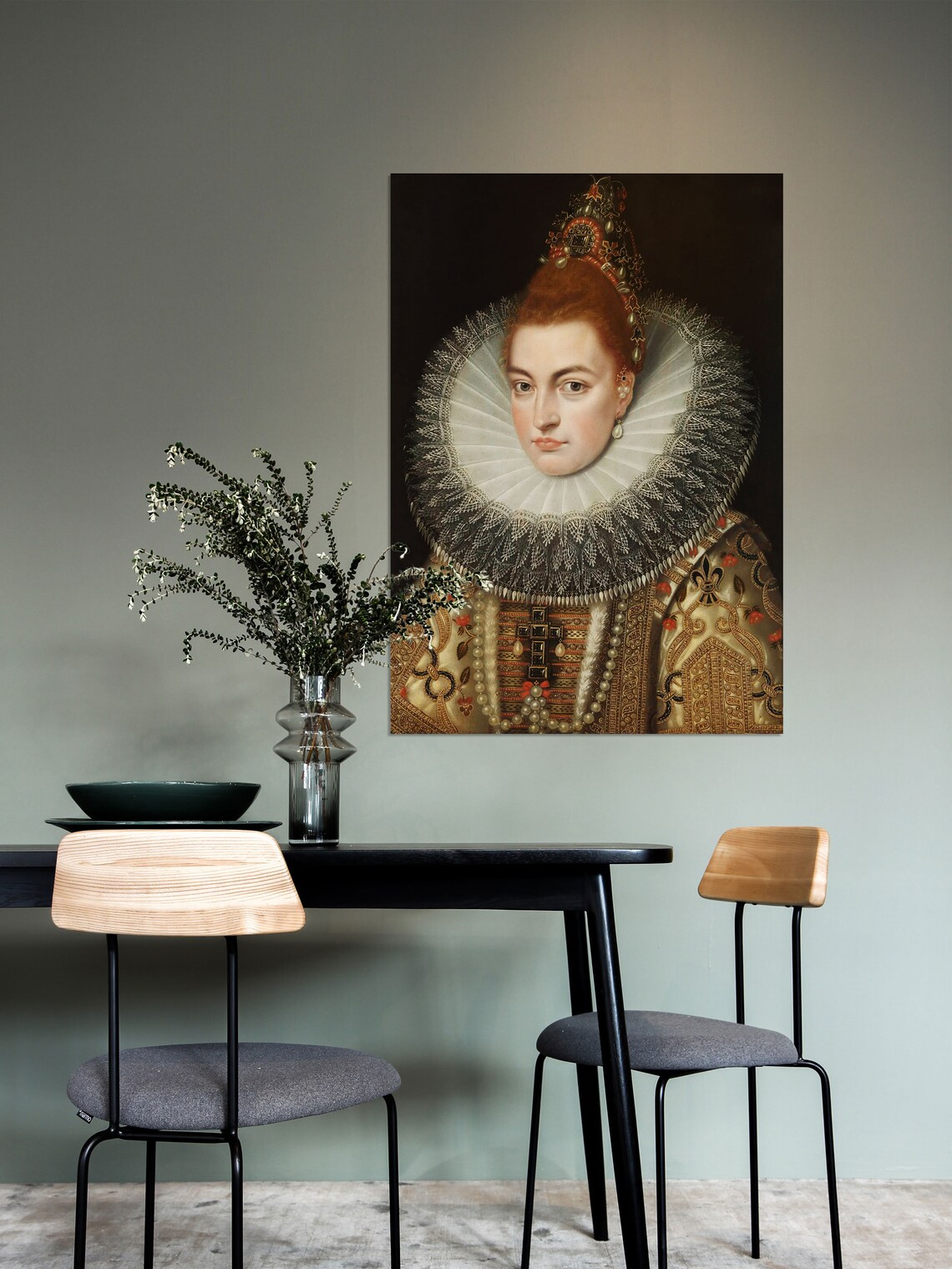 Baroque Portrait Painting, Moody Wall Art Print - Image 2