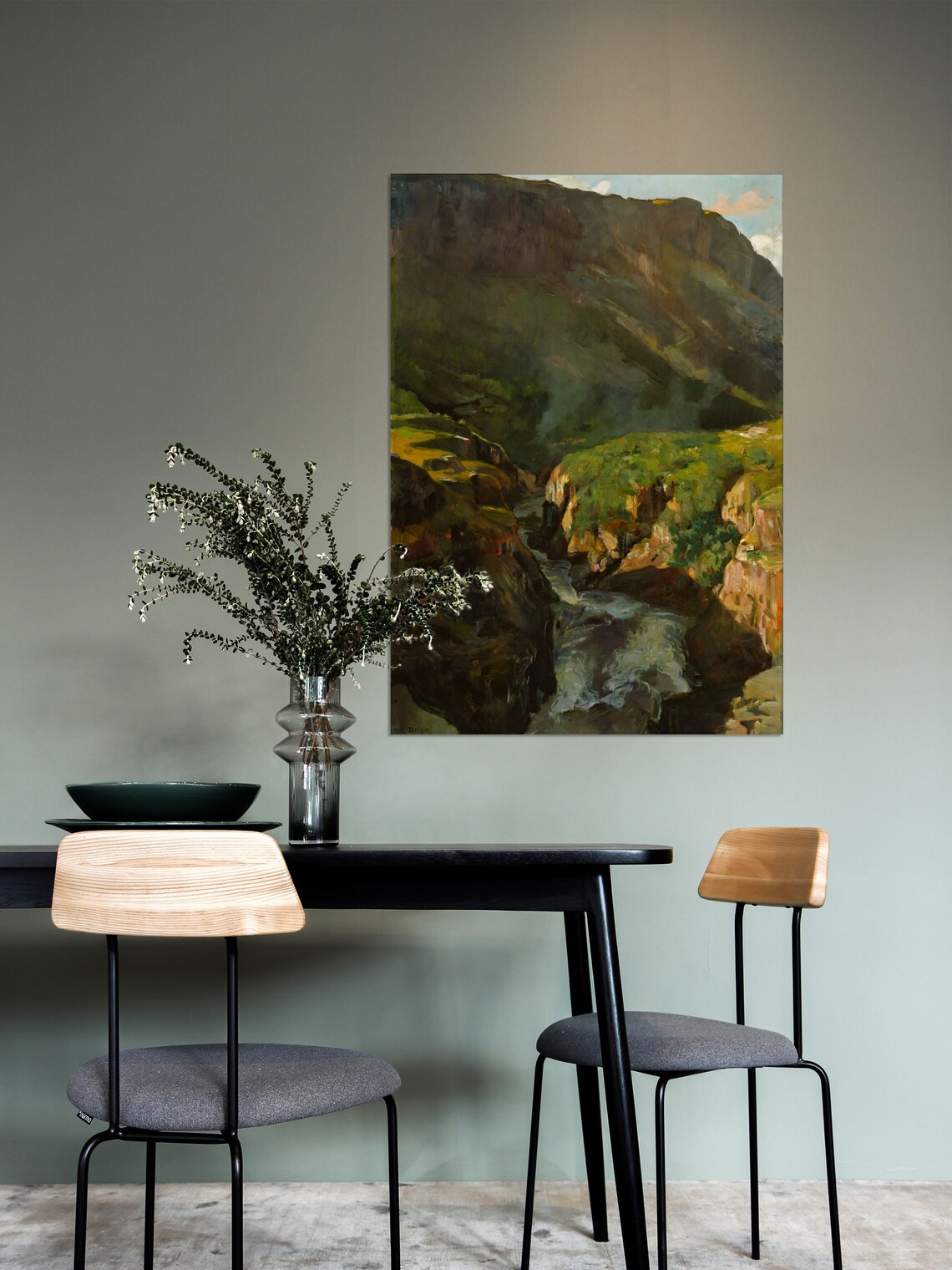 The River Driva, Moody Vintage Landscape Art Print - Image 2
