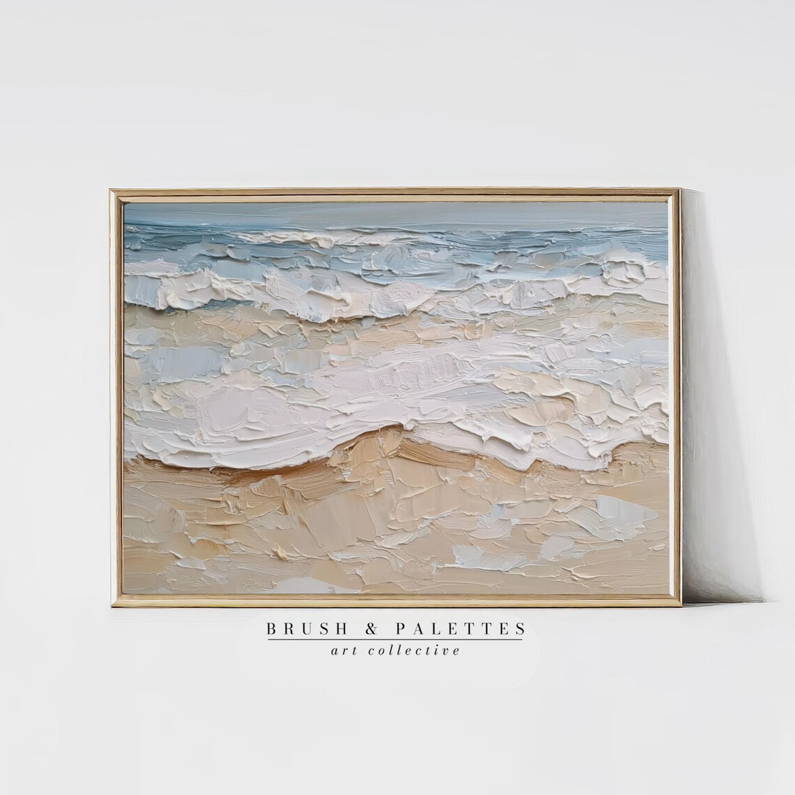 Textured Ocean Waves Abstract Impasto Coastal Beach Painting Poster