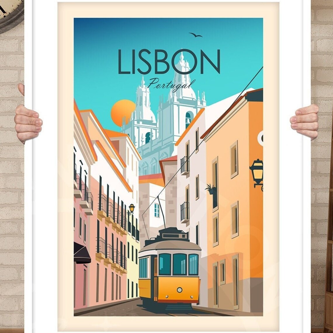 Lisbon Portugal Travel Poster, Living Room Decor - Image 4