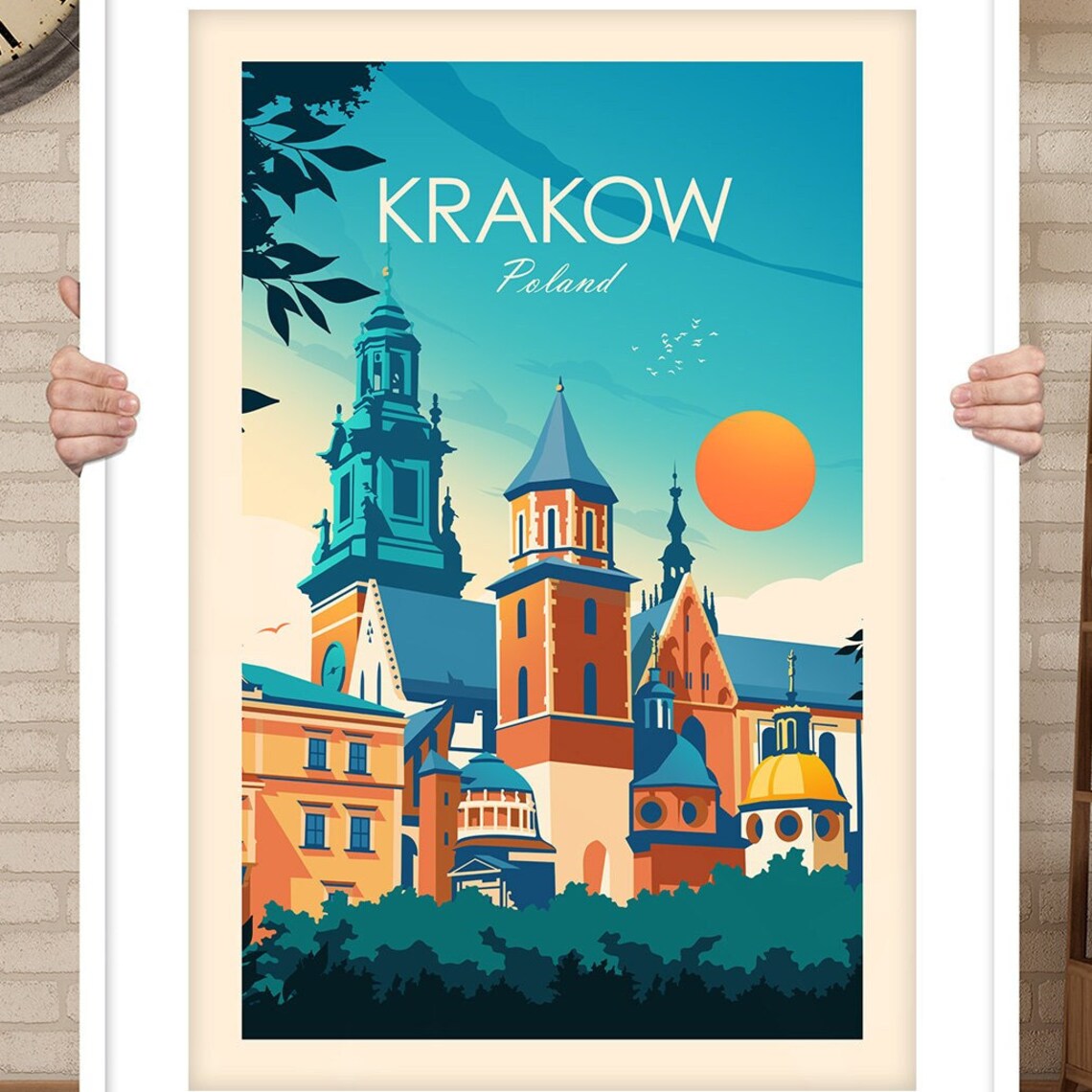 Krakow Poland Vintage Travel Poster Art Print - Image 3