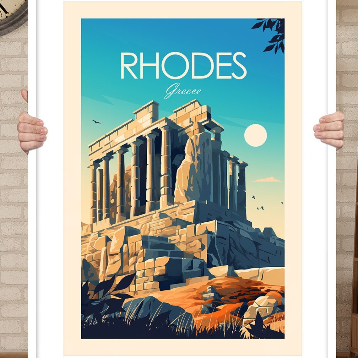Rhodes Greece Home Decor Travel Poster - Image 3