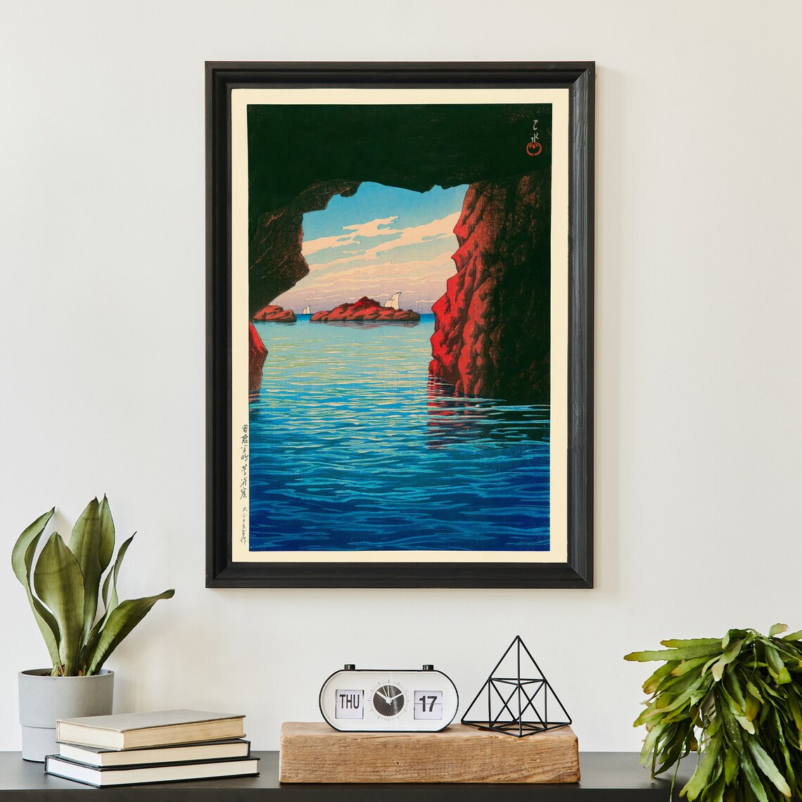 Kawase Hasui Kojaku Cavern Sea Cave Japanese Woodblock Art Poster - Image 3