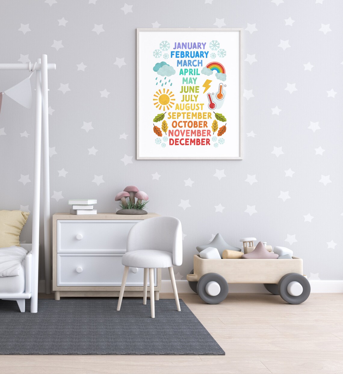 Months Of The Year Educational Poster, Classroom Art Print - Image 5