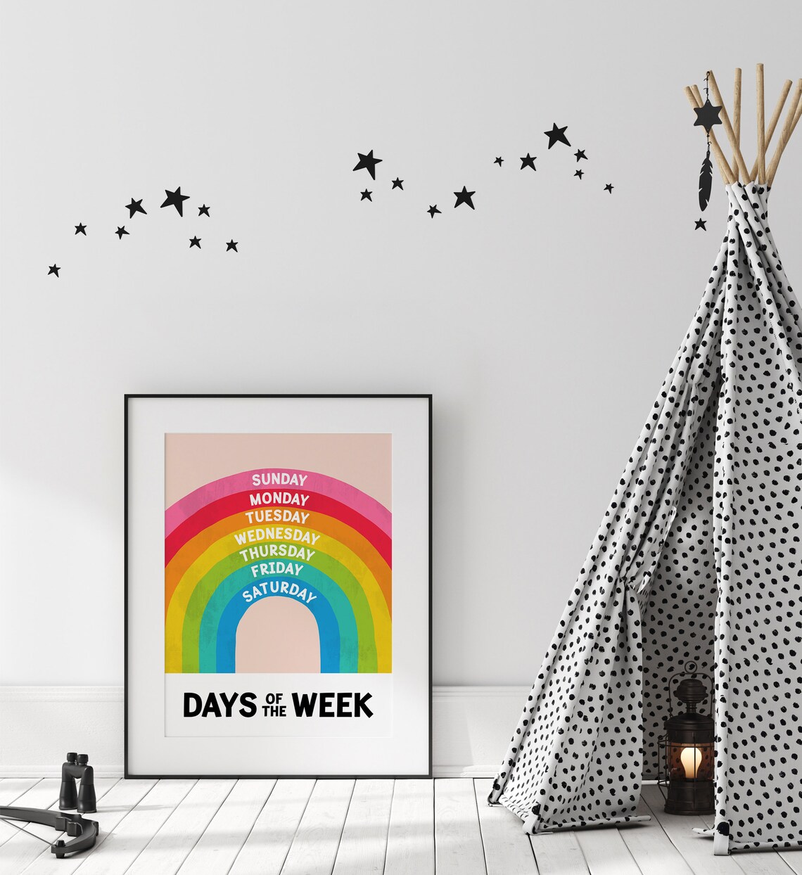 Rainbow Days Of The Week Nursery Learning Art Print - Image 6