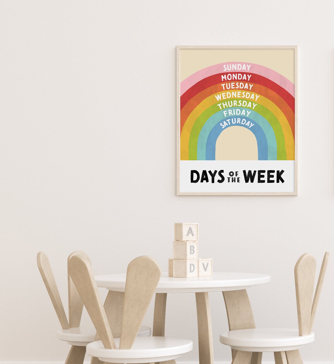 Days Of The Week Rainbow Kids Educational Nursery Learning Poster - Image 2