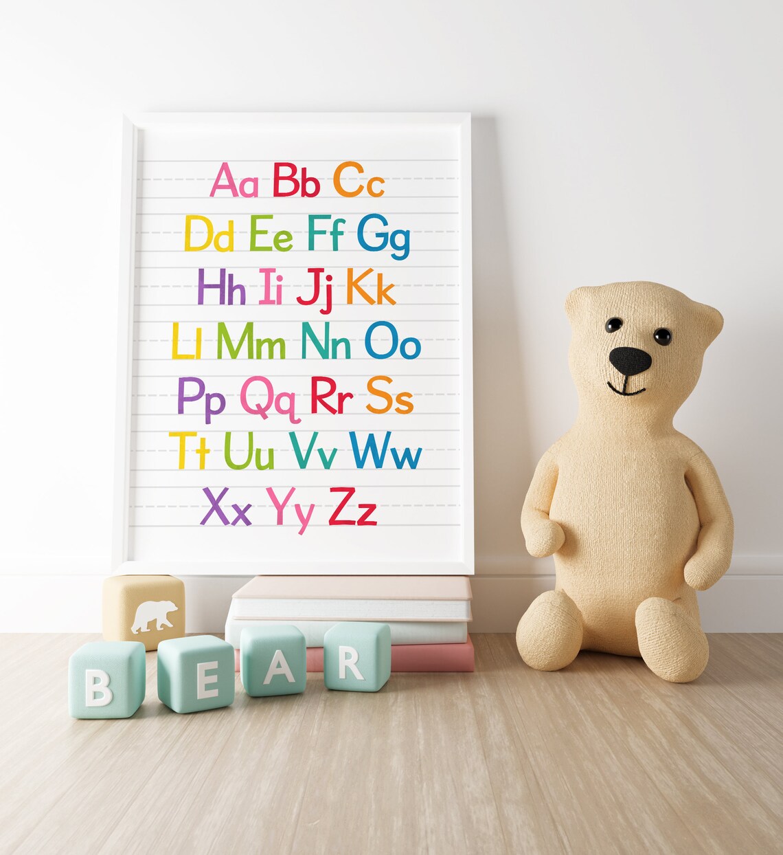 Colorful Rainbow Alphabet Kids Room Nursery Art Print - Image 2