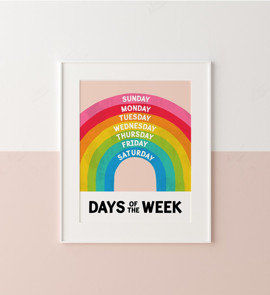 Rainbow Days Of The Week Nursery Learning Art Print - Image 3