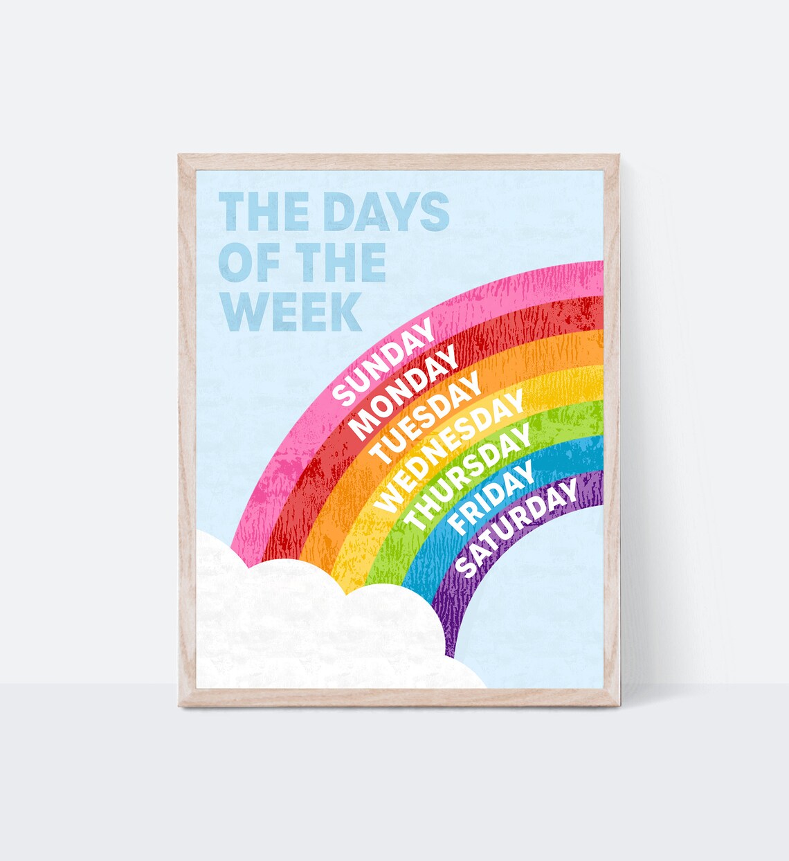 Rainbow Days Of The Week Nursery Educational Poster - Image 4