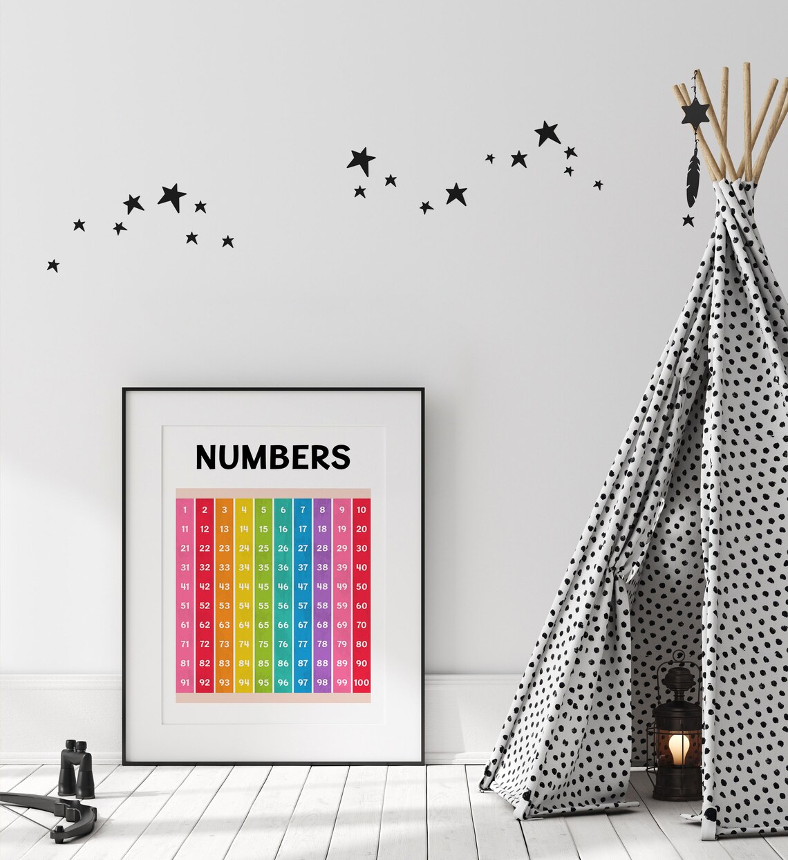 Rainbow Numbers 1-100 Classroom Poster, Nursery Decor - Image 6