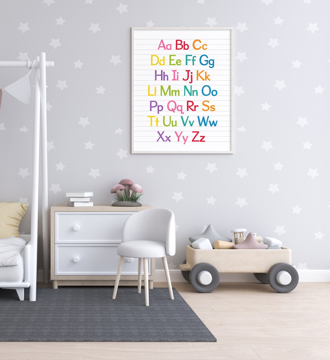 Colorful Rainbow Alphabet Kids Room Nursery Art Print - Image 3