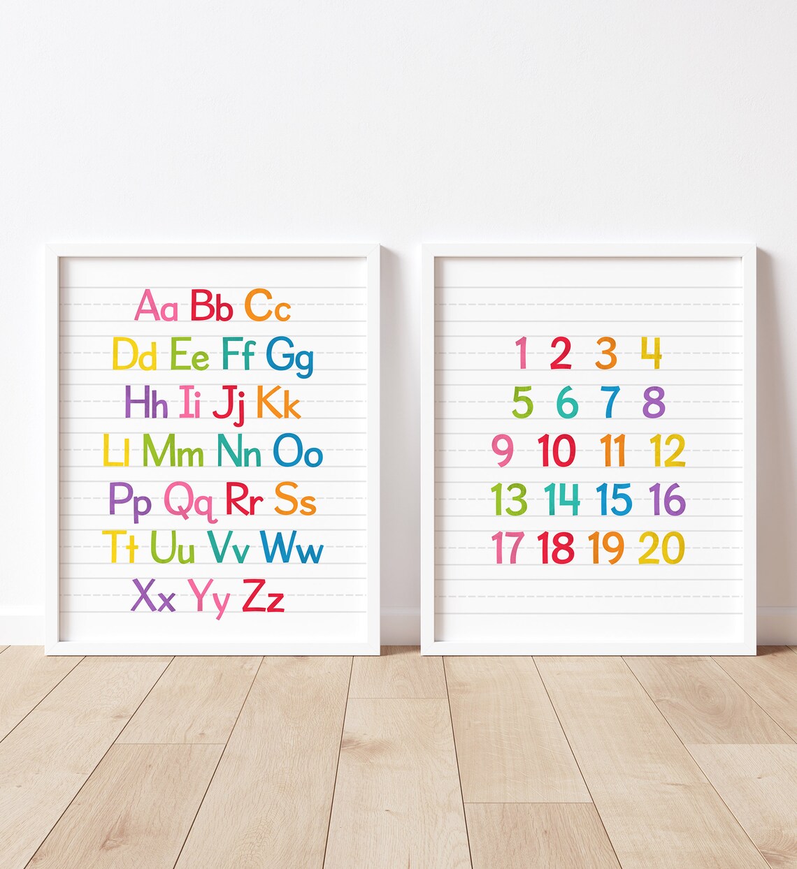 Alphabet and Numbers Colorful Classroom Art Print - Image 4