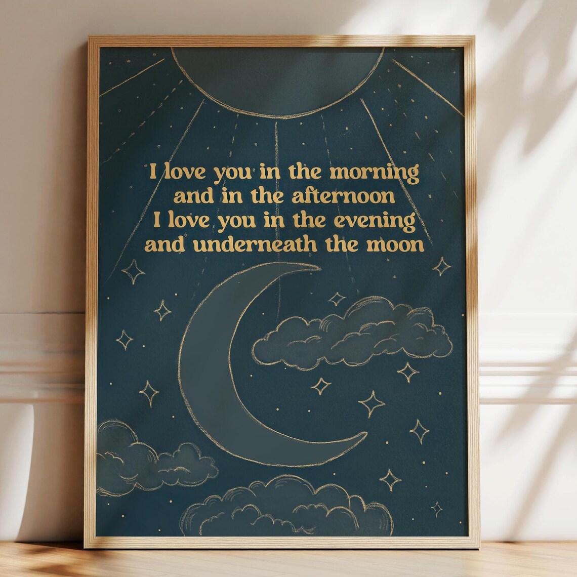 Love You In The Morning Nursery Love Art Print