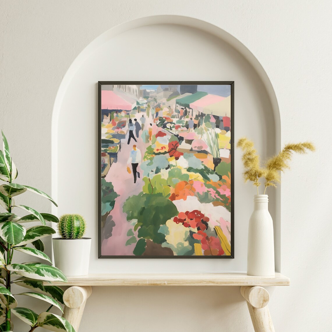 French Flower Market Street With Colorful Blossom Stalls Poster - Image 2