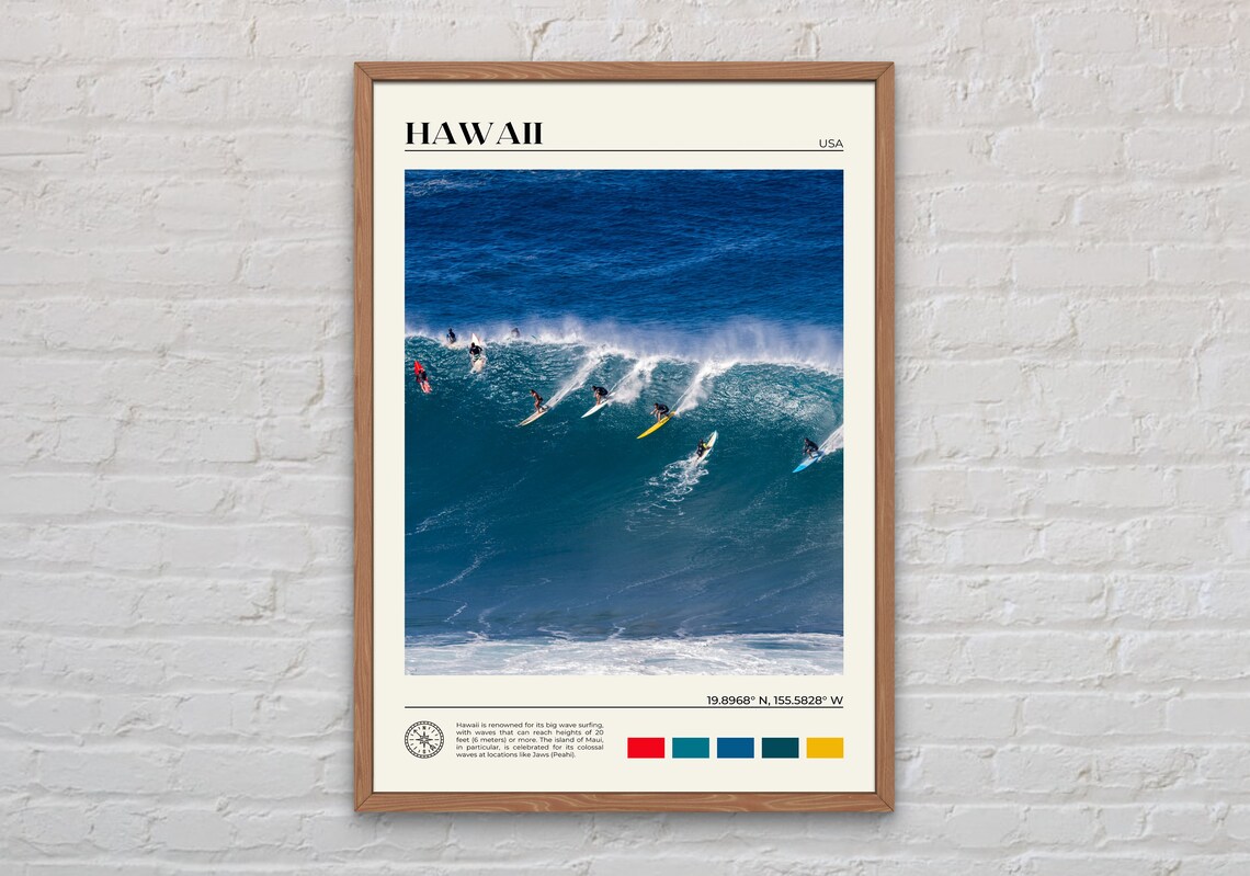 Hawaii Real Photo Travel Poster, Hawaiian Islands