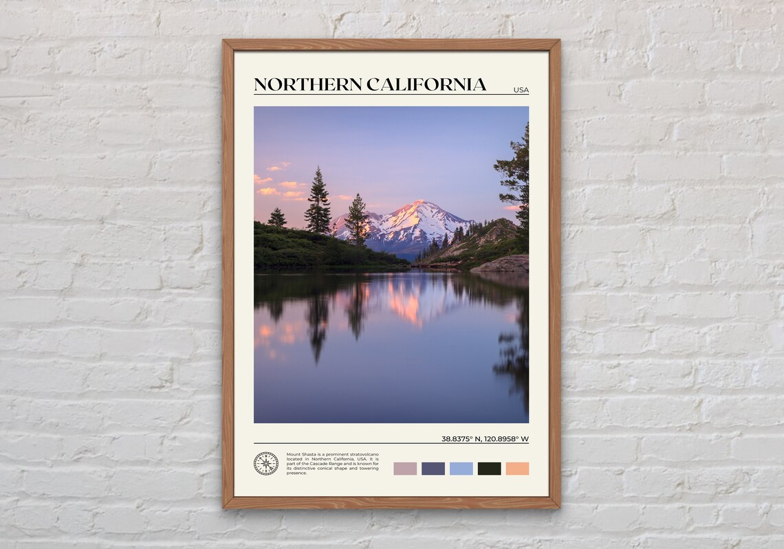 Northern California Travel Poster, Real Photo Print