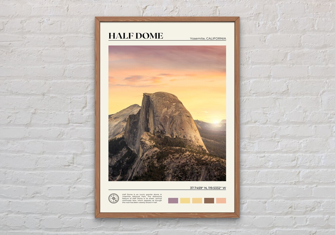 Half Dome Real Photo Travel Poster, USA