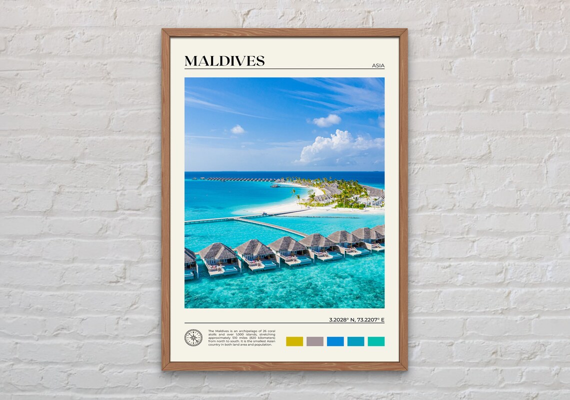 Maldives Photo Print, Asia Travel Wall Art