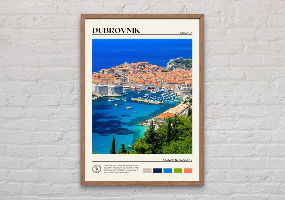 Dubrovnik Real Photo Croatia Travel Poster