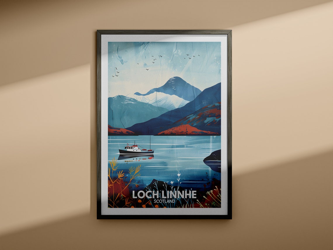 Loch Linnhe Print Loch Linnhe Poster Scotland Lake Travel Poster Lake Wall Art Decor United Kingdom Lake Art Scotland Nature Poster - Image 4