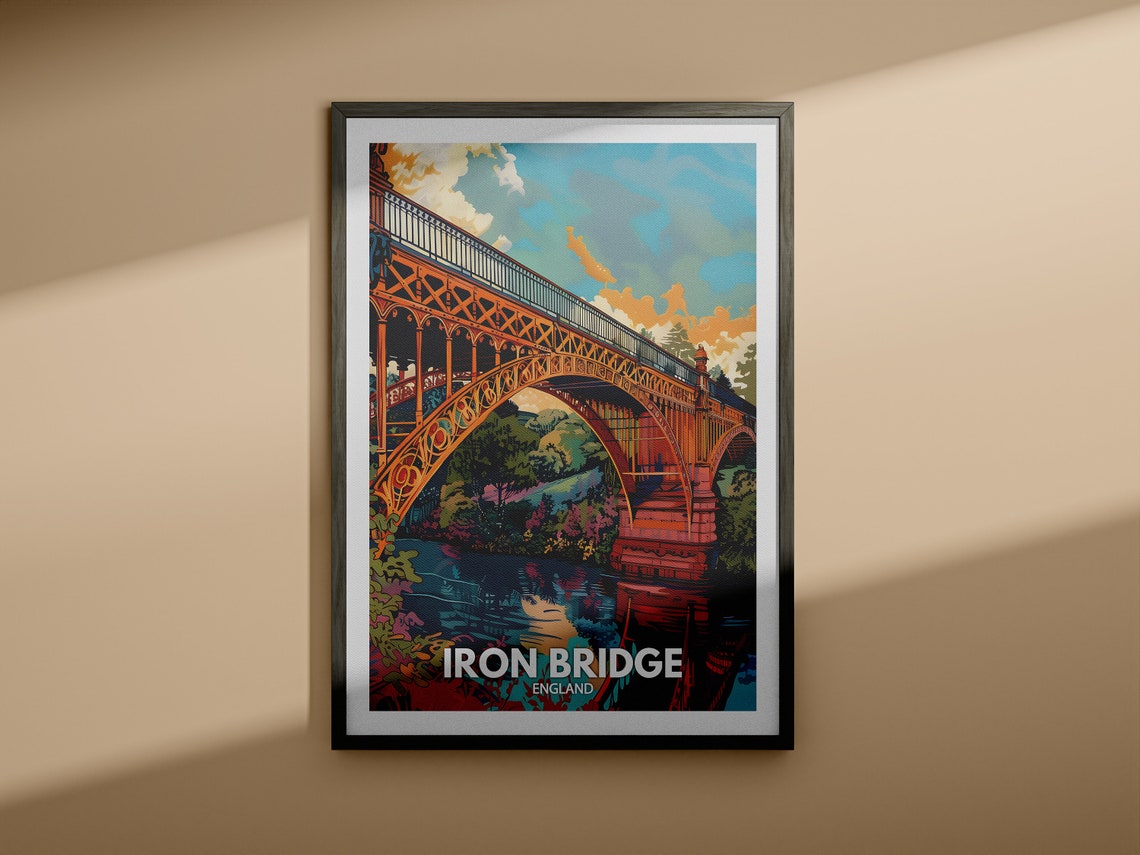 Iron Bridge England Cast Iron Arch Bridge Gorge River Poster - Image 4