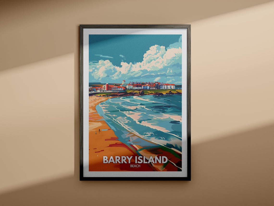 Barry Island Beach Print Barry Island Beach Poster Barry Island Travel Poster Barry Island Wall Art Uk Beach Art Uk Natural Prints - Image 4