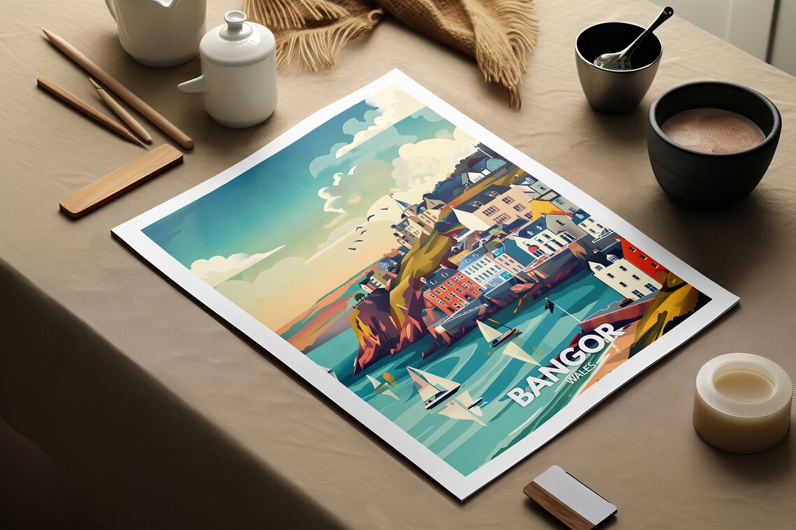 Bognor Regis England Seaside Promenade Lampposts Coastal Poster - Image 2