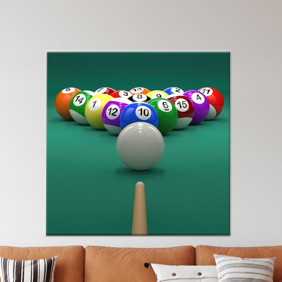 Modern Billiard Balls Canvas Art Game Room Decor