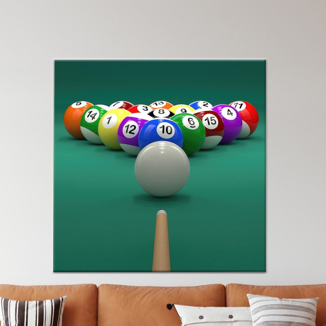 Modern Billiard Balls Canvas Art Game Room Decor