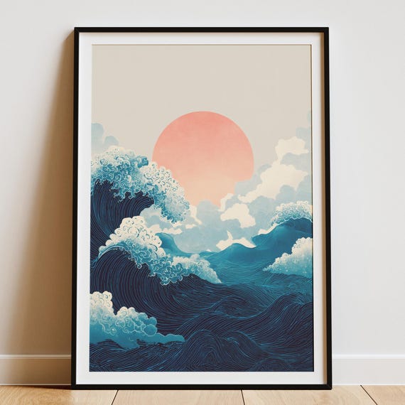 Japandi Waves Sunset