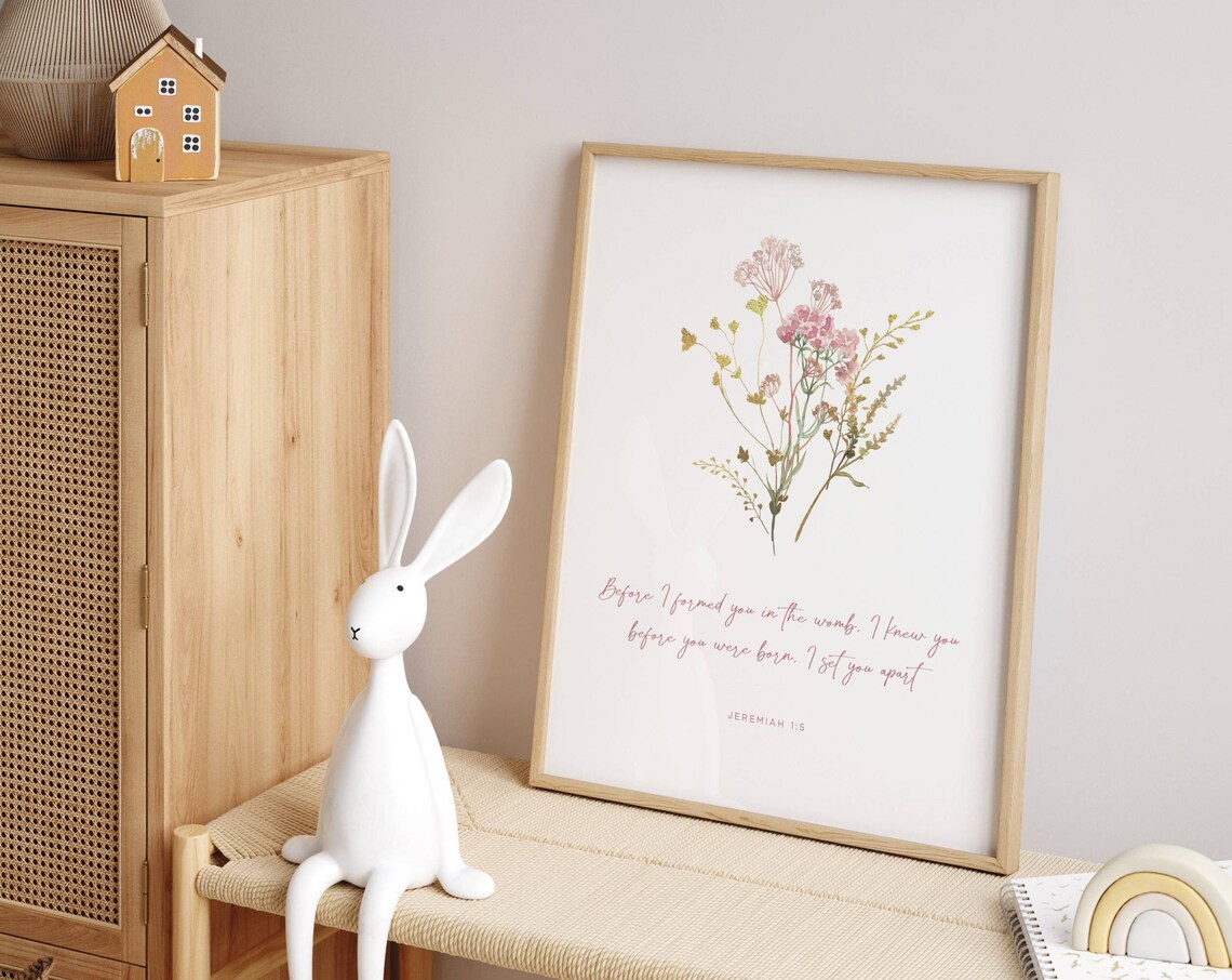 Christian Nursery Decor, Jeremiah 15 Baby Room Art Print