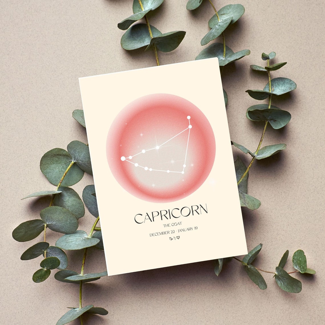 Capricorn The Goat Zodiac Constellation Aura Gradient Poster - Image 2